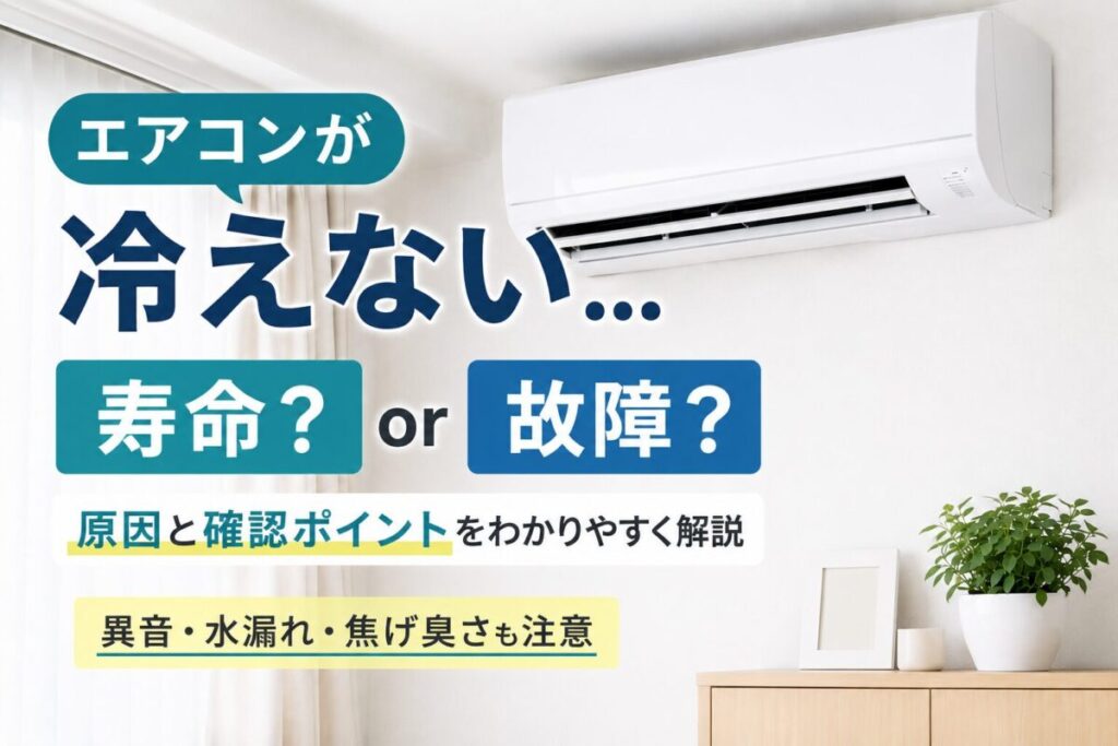 エアコンが冷えない原因や寿命・故障の見分け方を解説するイメージ画像