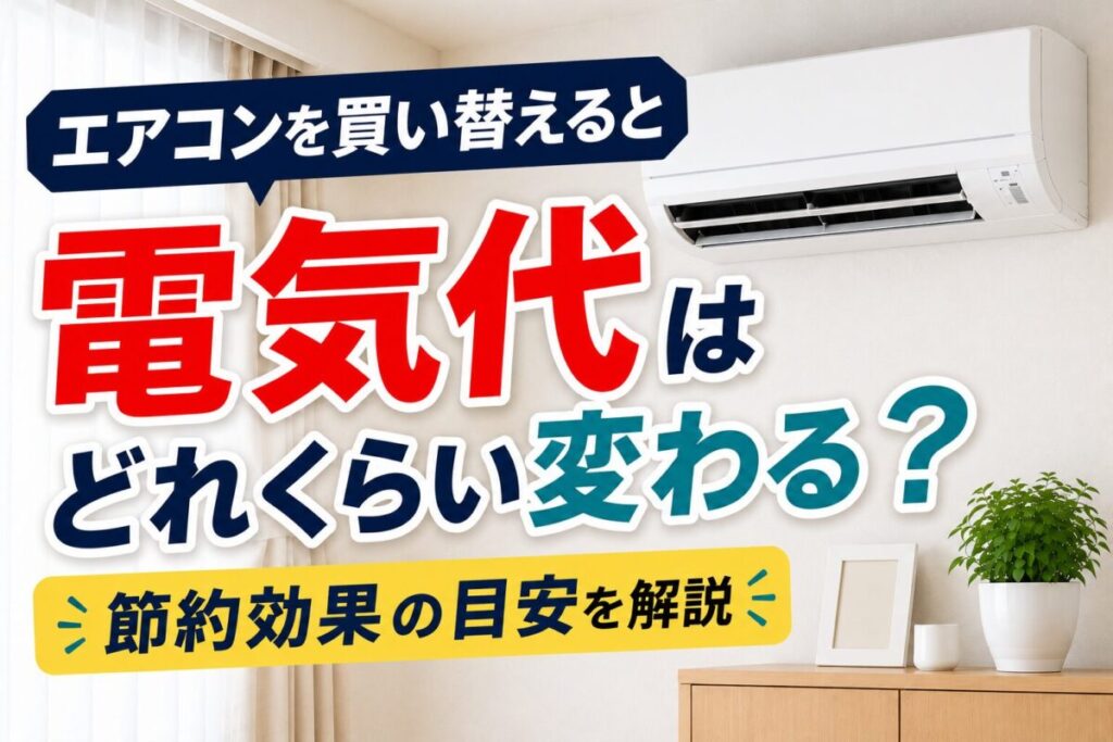 エアコン買い替えによる電気代の変化を解説するアイキャッチ画像