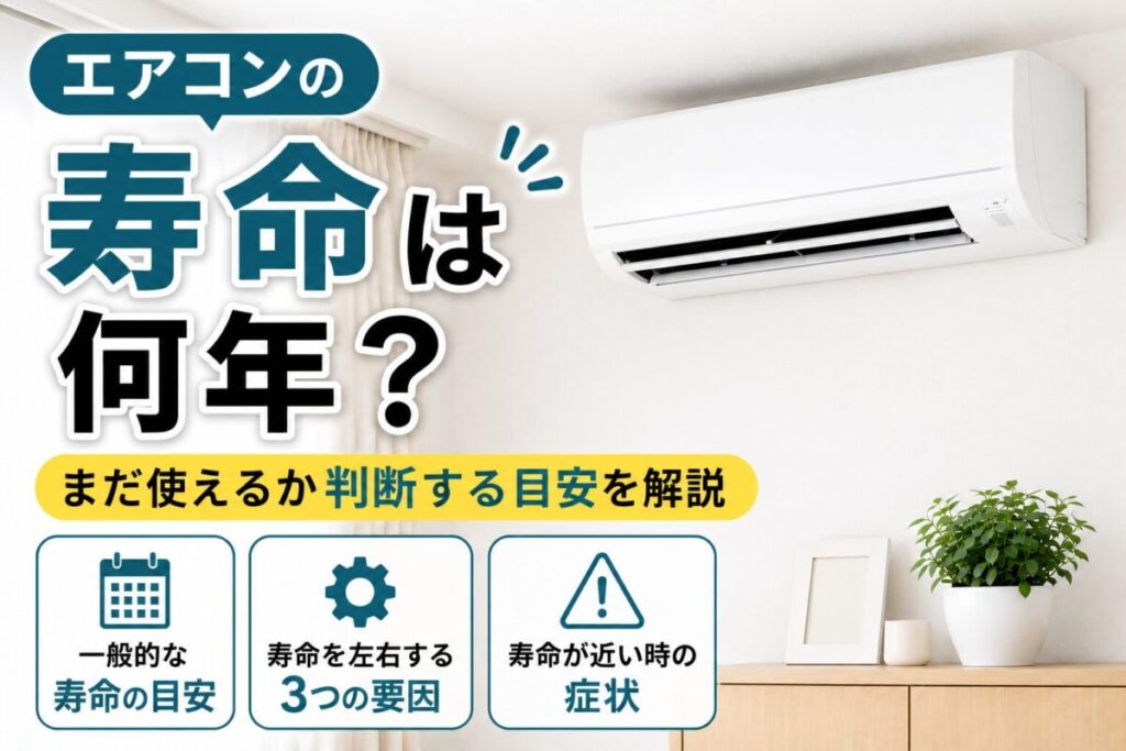 エアコンの寿命は何年?一般的な寿命の目安や寿命が近い時の症状を解説