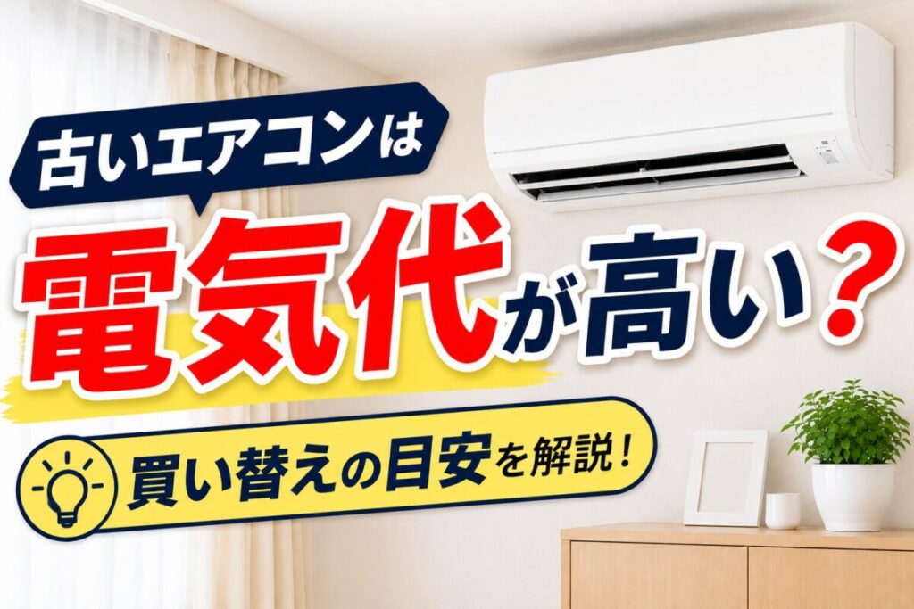 古いエアコンは電気代が高い？買い替えの目安を解説するサムネイル画像